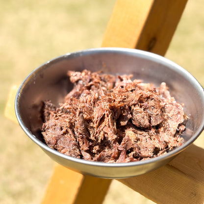 鹿ほぐし肉(冷凍）-やわらかくほぐした鹿肉。そのままでも、トッピングにも。